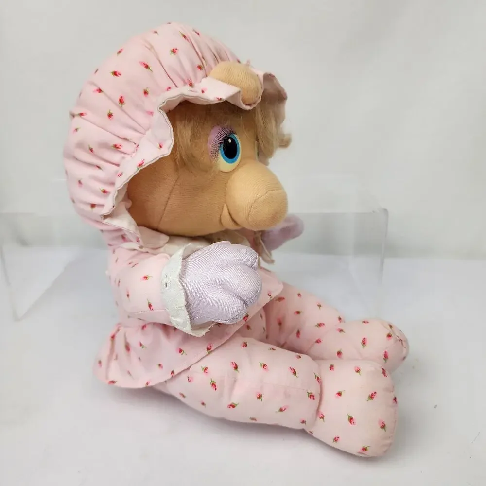 1984 Miss Piggy 9” Hasbro Softies Plush Pampers Muppet Babies Stuffed Doll Pink